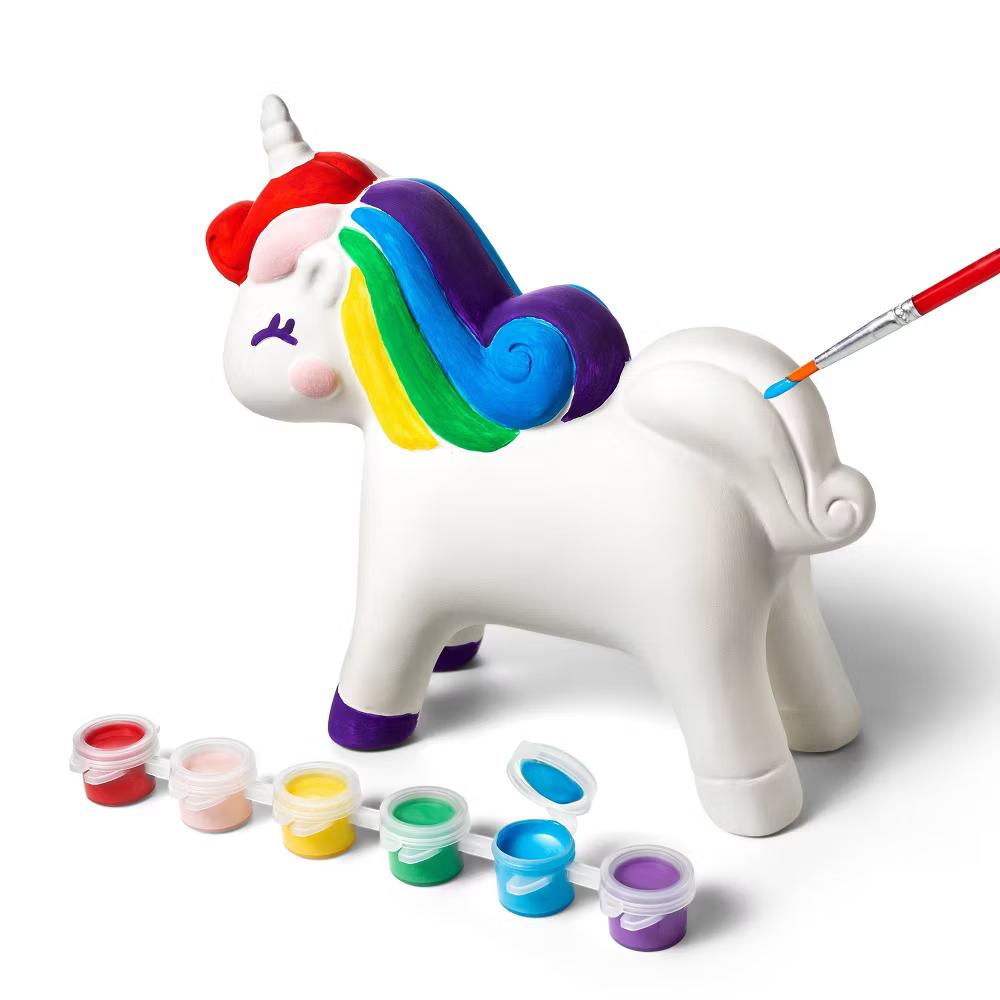 Paint-Your-Own Ceramic Unicorn Kit - Painting Kit with Brush & Paint, Ceramic Animal Craft for Ages 8+ - Image 2