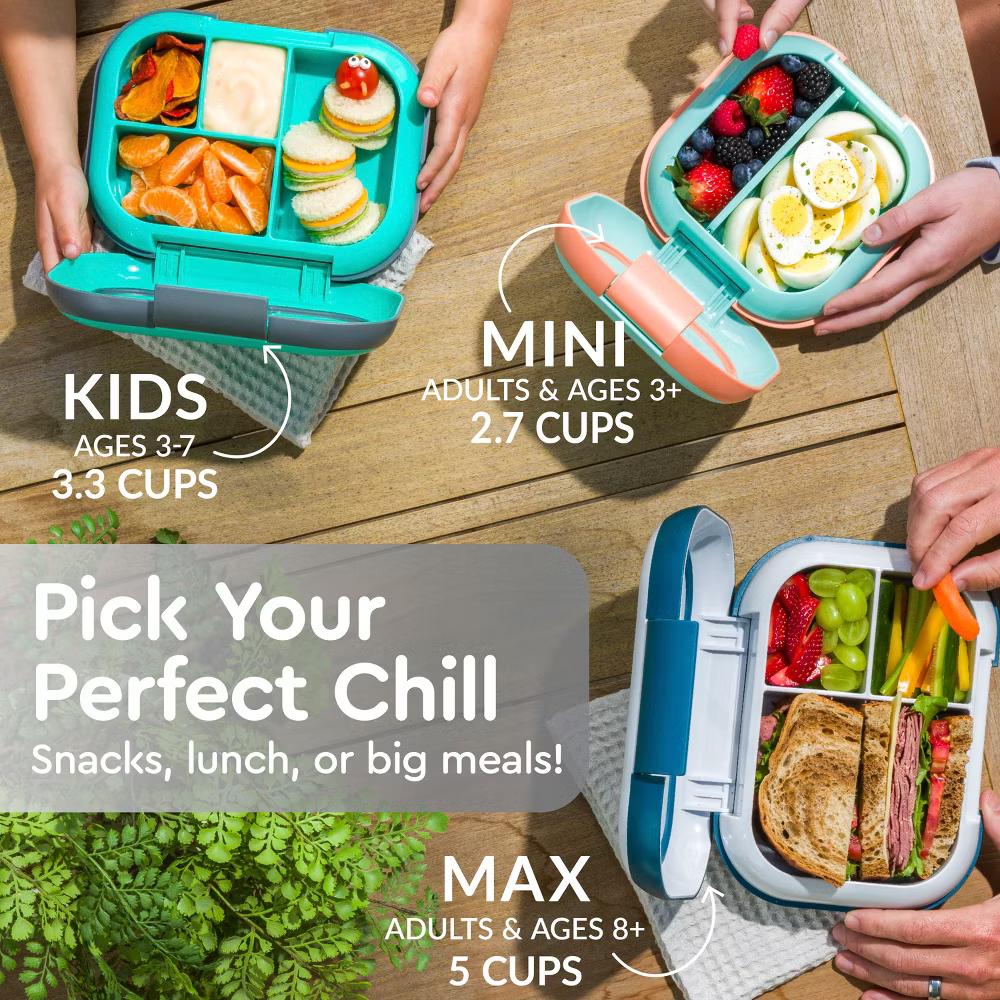 Kids' Chill Lunch Box, Bento-Style Solution, 4 Compartments & Removable Ice Pack - Image 47