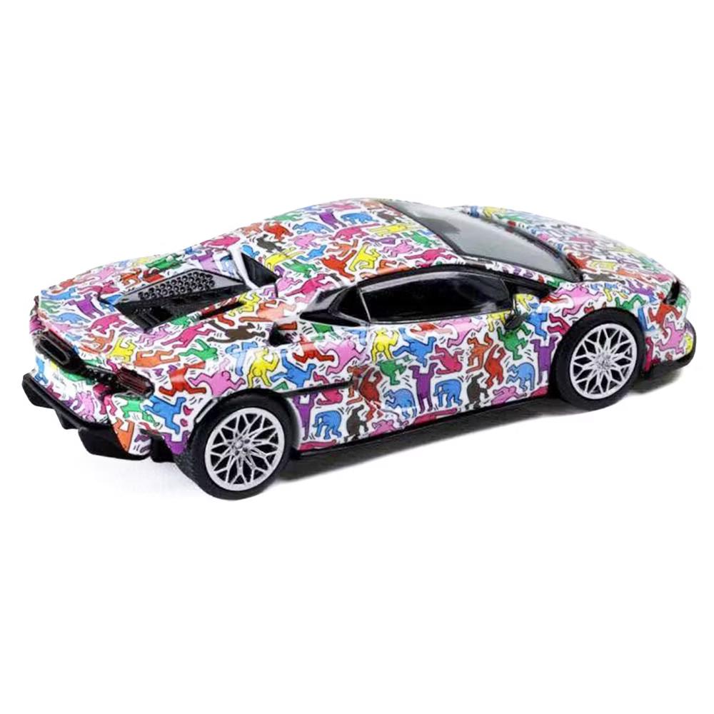 Lamborghini Temerario "Keith Haring Livery" White with Graphics 1/64 Diecast Model car - Image 2