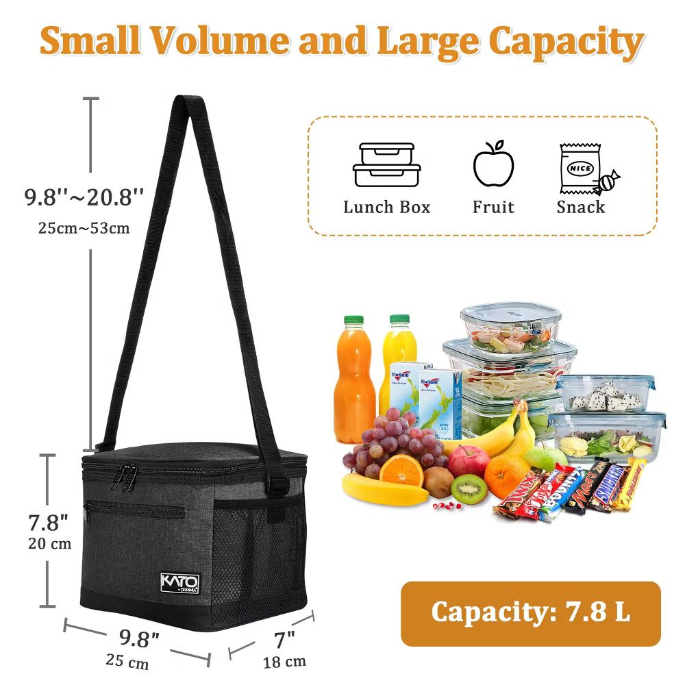 Insulated Small Lunch Bag for Adult Kid, Leakproof Reusable Lunch Cooler Bag with Adjustable Shoulder Strap, Kids Portable Lunch Box - Image 3