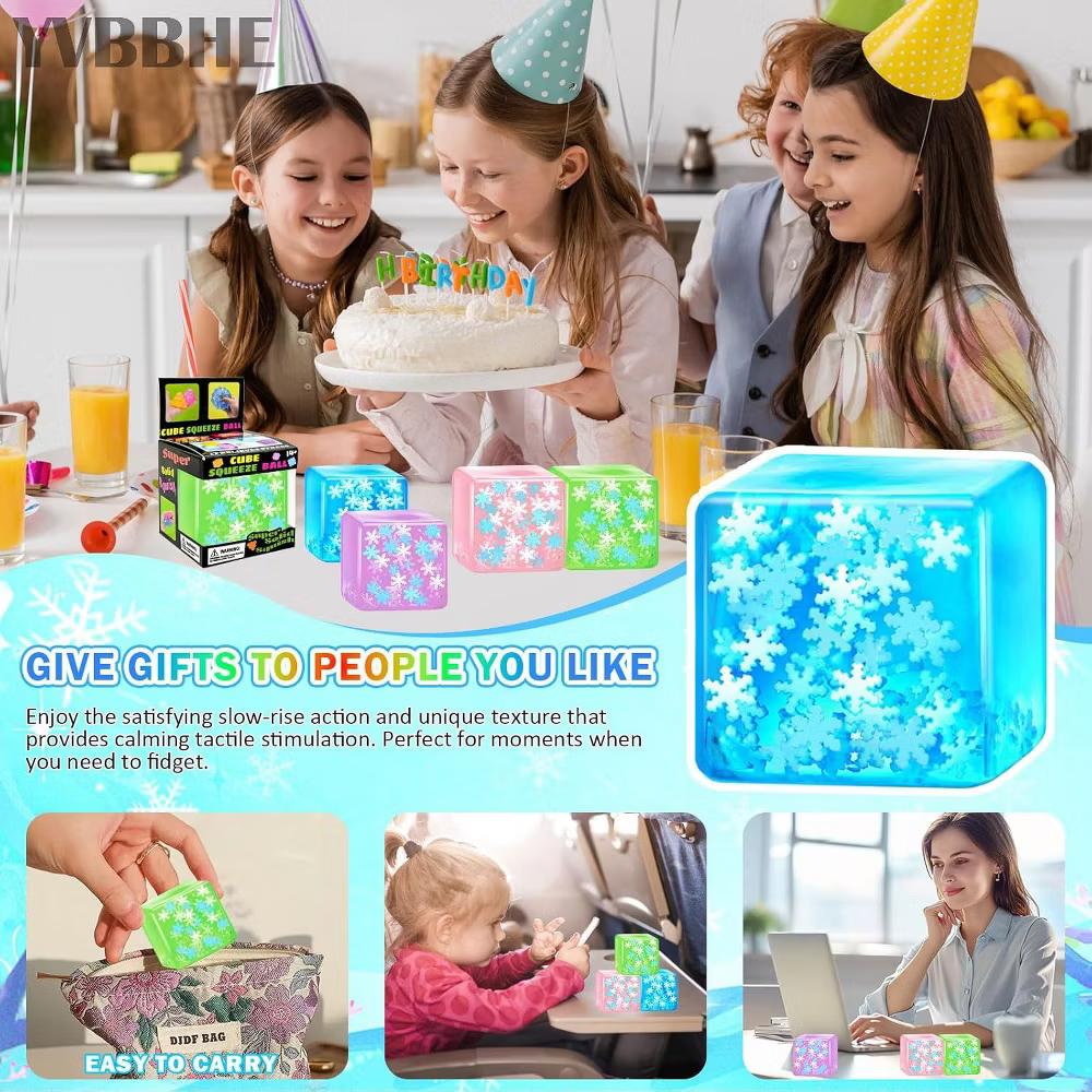 Link Snowflake Nice Cube -Sensory Squeeze Toy with Super Solid Squish 2pk - Image 4