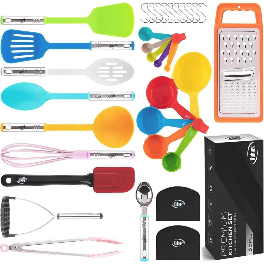 Kitchen Utensils Set, Nylon and Stainless Steel Cooking Utensils, Dishwasher Safe and Heat Resistant Kitchen Tools - Image 27