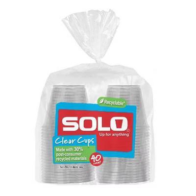 Solo Clear Disposable Cups - 9oz/40ct: Solid Pattern, 3.77" Height - Image 7