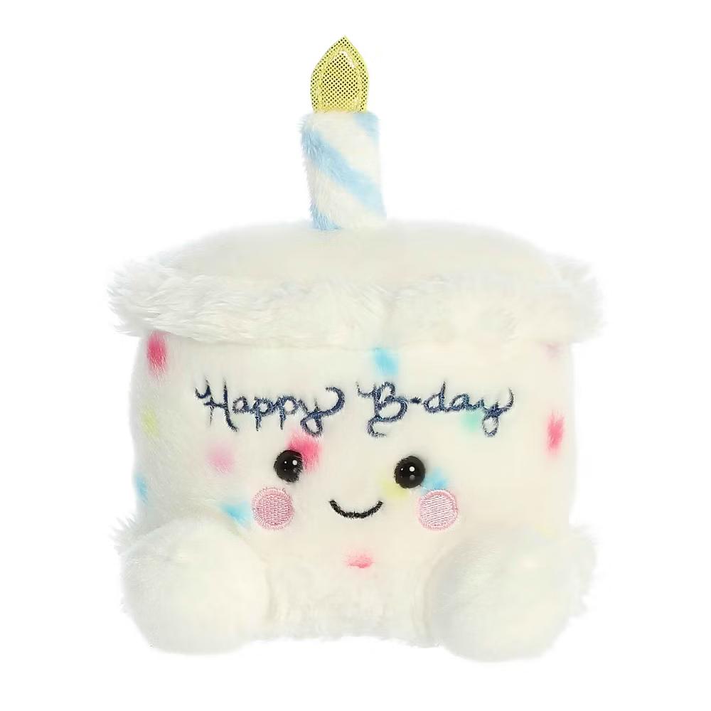Small Happy B'Day Cake Palm Pals Adorable Stuffed Animal White 5.5"