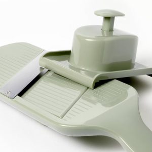 Hand Held Mandoline Green - Stainless Steel Cucumber Slicer, Dishwasher-Safe Kitchen Tool