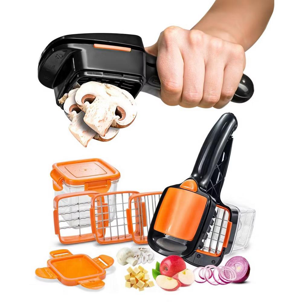 NutriChopper Handheld Vegetable and Fruit Chopper with 4 Stainless Steel Blades & Catch Container - Image 17