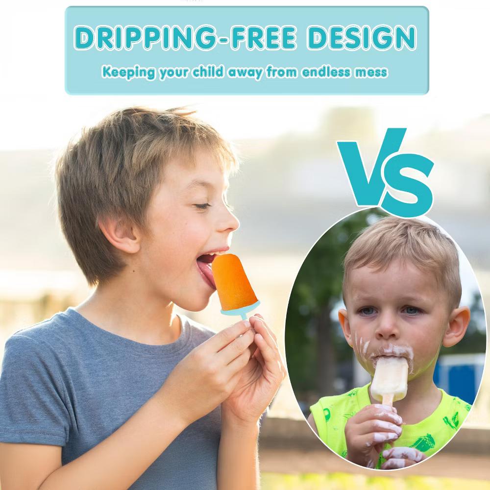 AEELLEEA 6 Cavity Silicone Popsicle Molds, BPA-Free Reusable Ice Pop Molds with Colorful Sticks, Easy Demold Frozen Treat Molds for Juice - Image 7