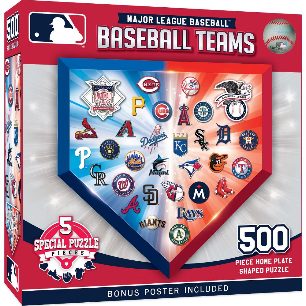 MLB Home Plate 500 Piece Jigsaw Puzzle - Sports Shaped Puzzle for Adults - Image 2