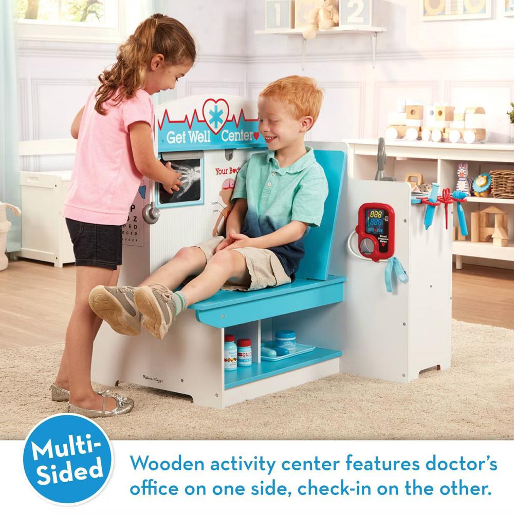 Wooden Get Well Doctor Activity Center - Waiting Room, Exam Room, Check-In Area: Pretend Play Medical Accessories Set - Image 7