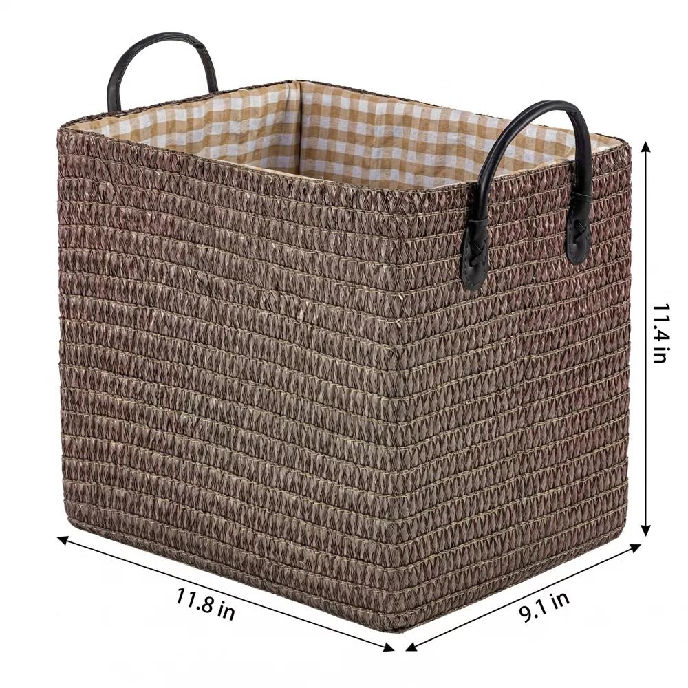 Woven Storage Basket for Clothes Shoes Organizer Bin with Handles - Image 11