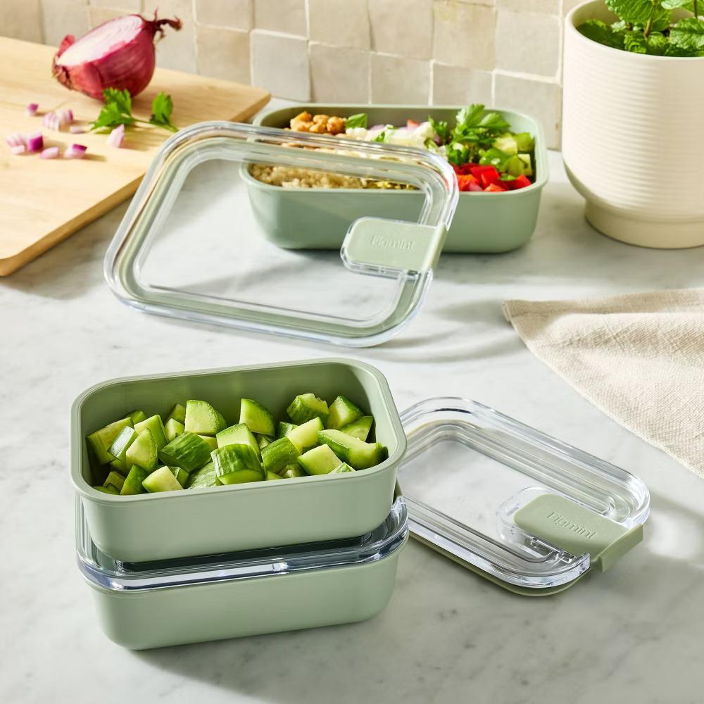 4pc (set of 2) 1c Meal Prep Food Storage Container Set - Image 2