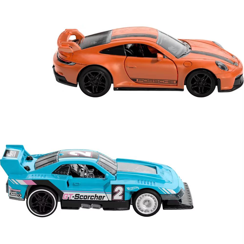 Pull-Back Speeders 2 Toy Cars in 1:43 Scale Pull Cars Backward and Release to Race - Image 3