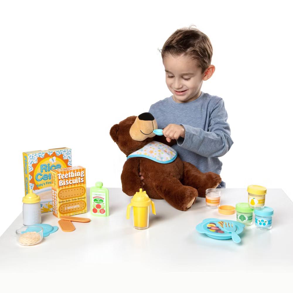 Mine to Love Mealtime Play Set for Dolls with Bottle, Pretend Baby Food Jars, Snack Pouch - 24pc - Image 2