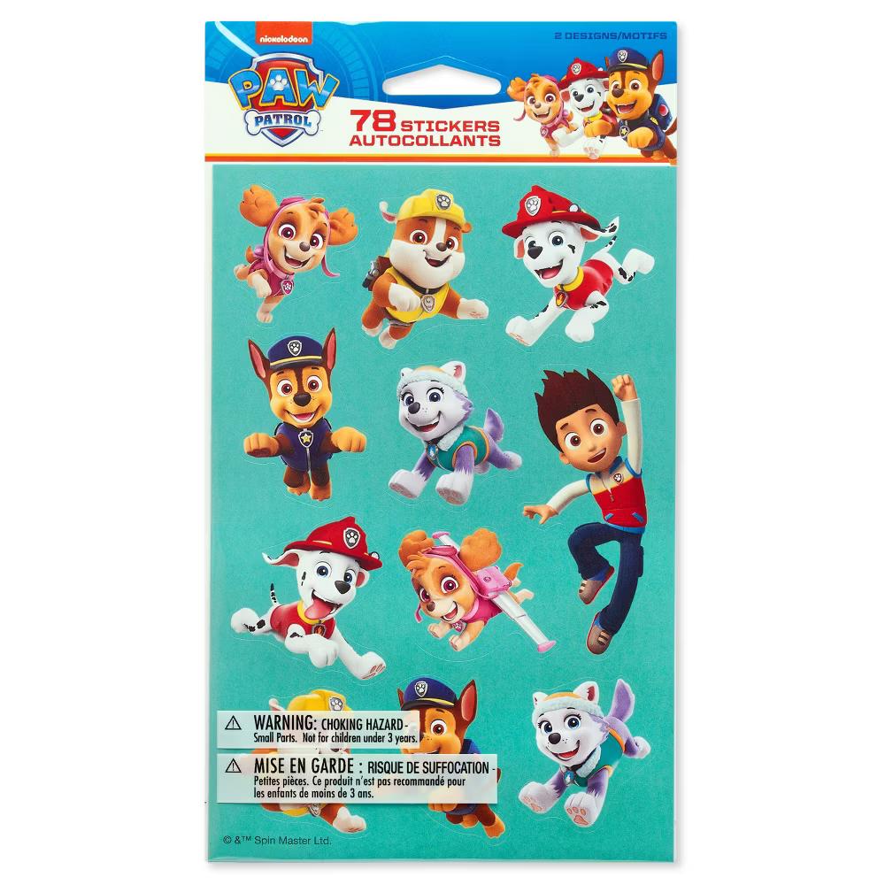 Nickelodeon Paw Patrol Stickers for Kids, Chase, Marshall, and Sky 78ct, 6 Sheets - Image 2