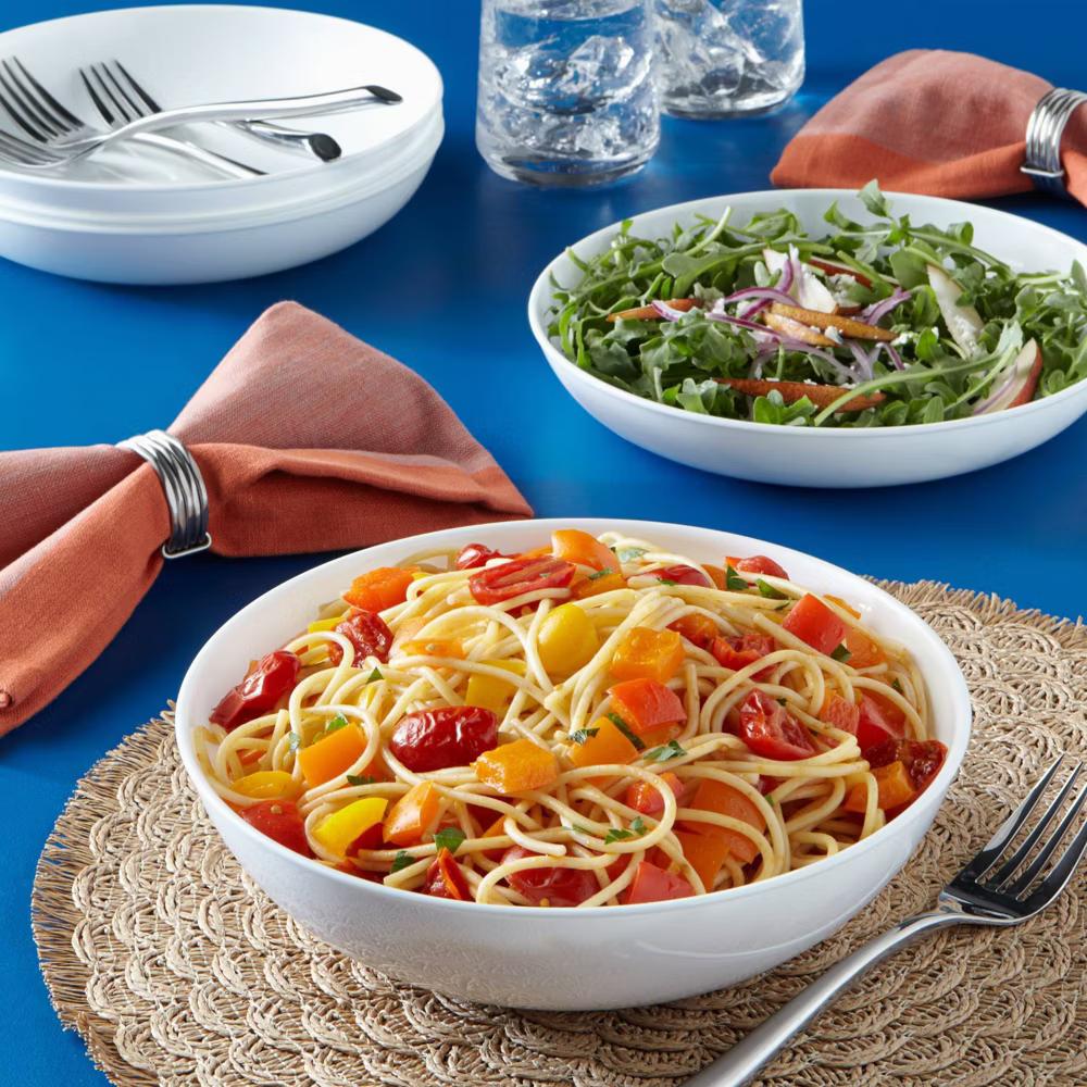 46oz Vitrelle Pasta Bowl White: Round Solid Vitrelle, 8.5" Diameter, Dishwasher-Safe, Dining Tableware for All Ages - Image 4