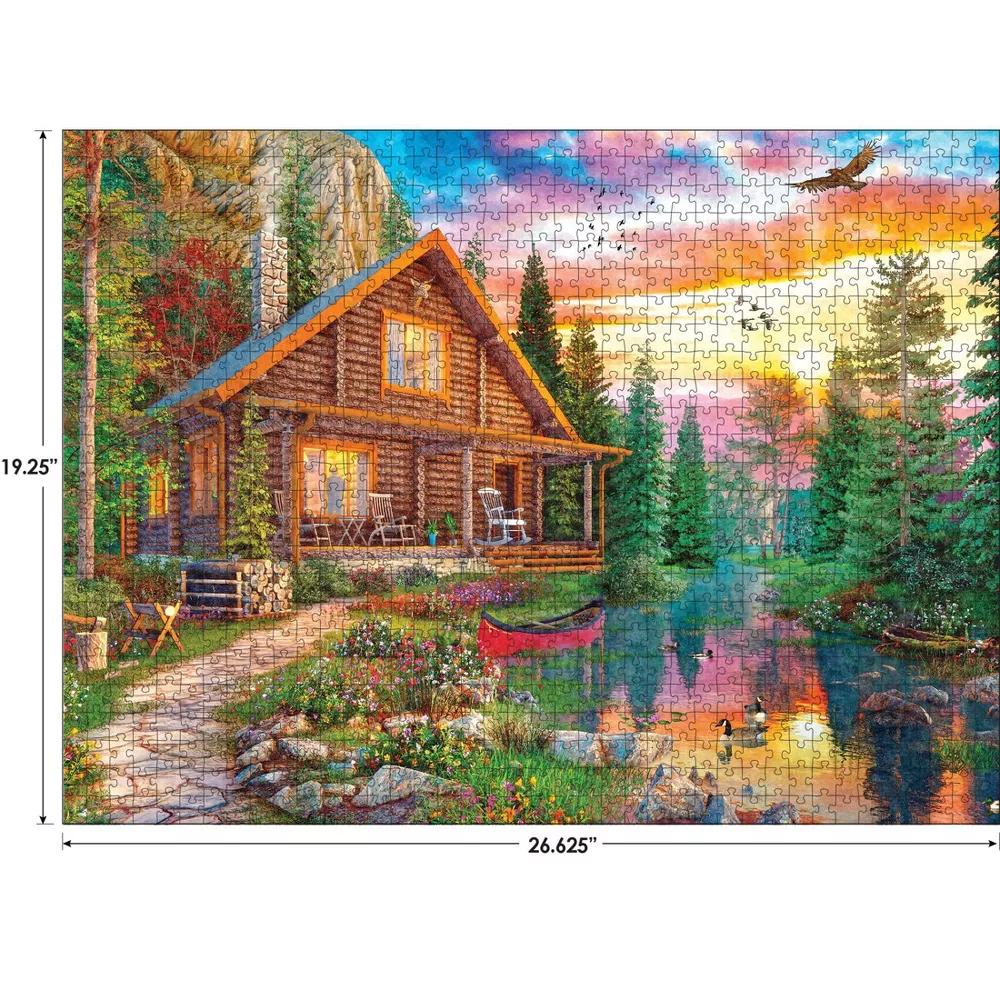 My Happy Place Forest Cabin Jigsaw Puzzle - 1000pc - Image 4