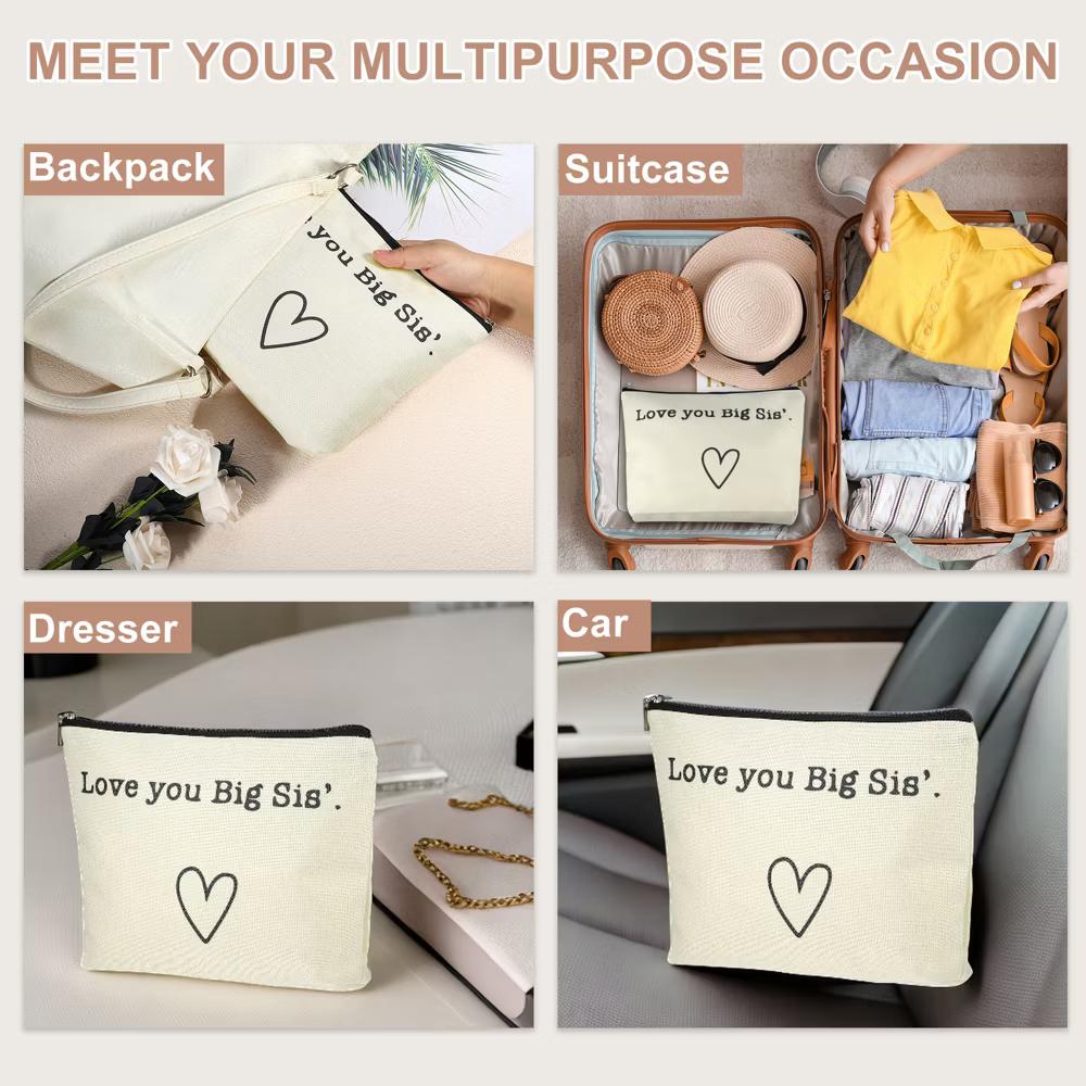 Women's Birthday Makeup Bag Beige 1 Pc - Image 5