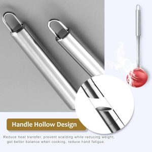 Home Collection Pack of 6 Stainless Steel Kitchen Utensils Set with Hanging Handles