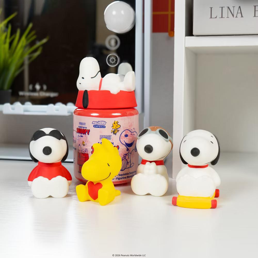 Capsule Snoopy Peanuts Surprise Blind Collectible Surprise Toy Squishy Figurine SquiSHU Series 1 A Day With Snoopy - Image 3