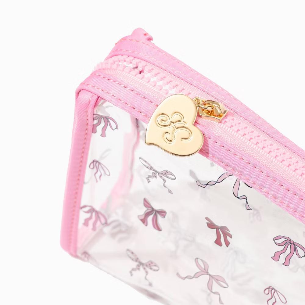 Cosmetic Bag - Bow: Vinyl, Zipper Closure - Image 2