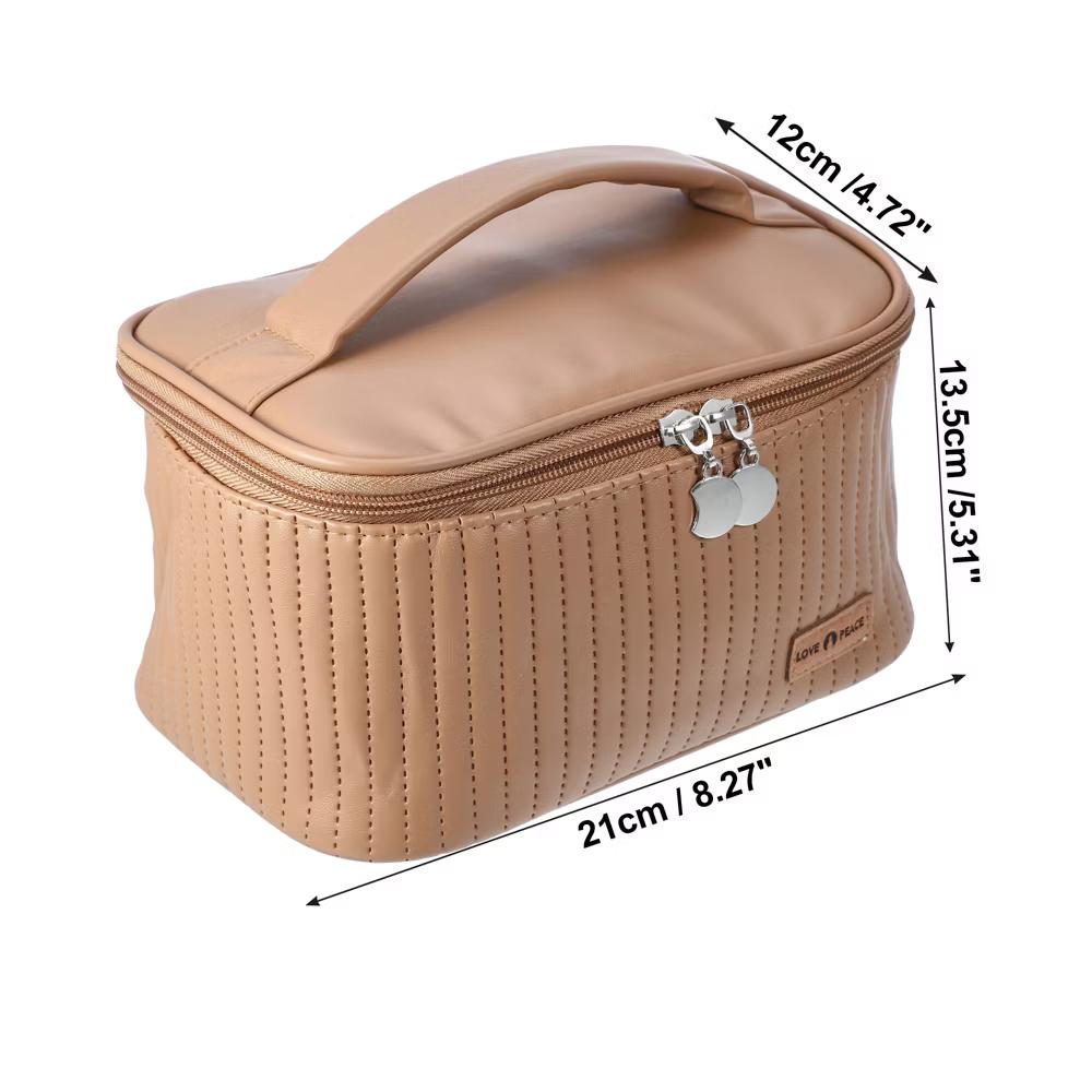 Polyurethane Faux Leather Large Makeup Bag Brush Organizer for Women 1 Pc - Image 17