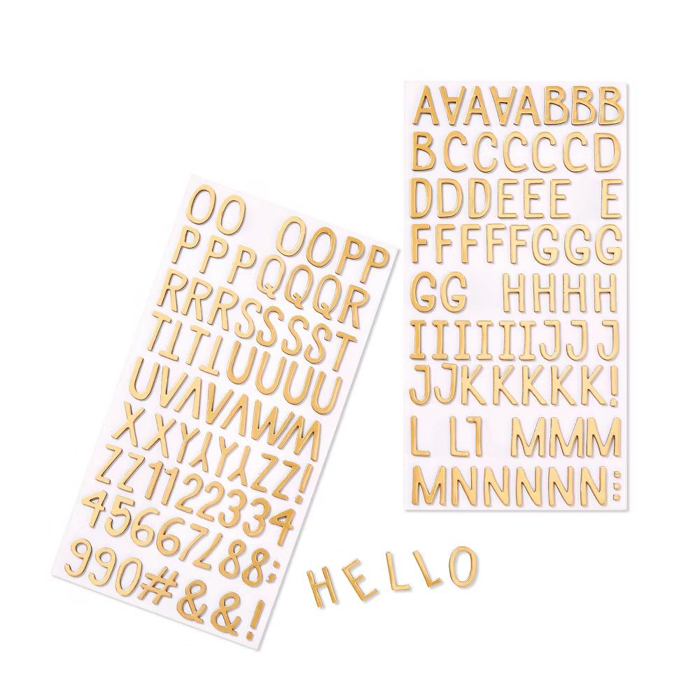 Alphabet Foam Stickers Gold Foil - 147 Count, Letter & Number Stickers, 2 Sheets - Image 2