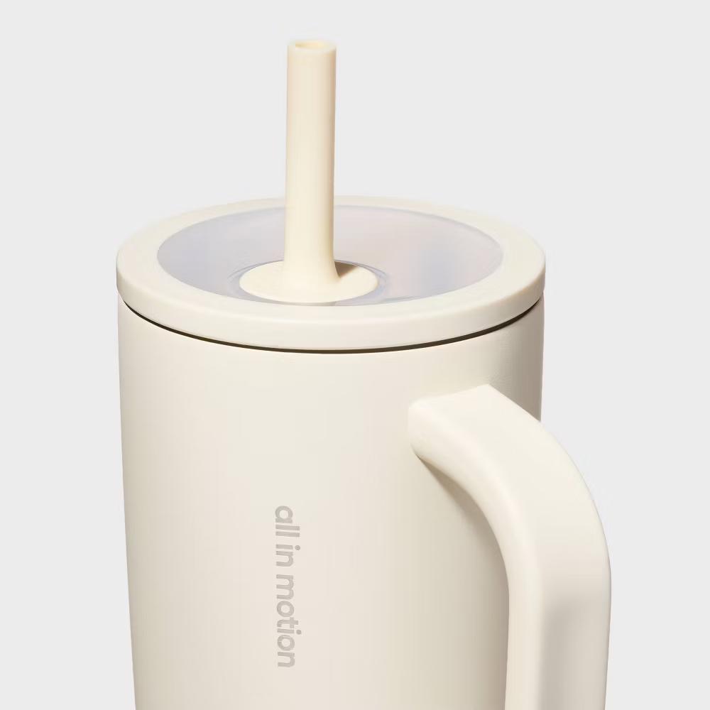 StrawBlue40 fl oz Stainless Steel Tumbler with Straw - Image 14