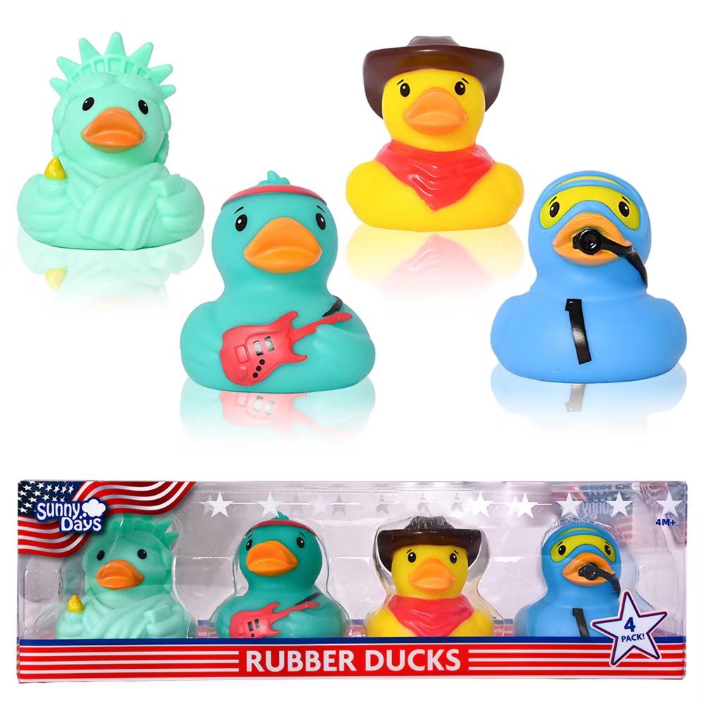 Squeeezy 4pk Americana Rubber Ducks Fidget Toy - Image 4