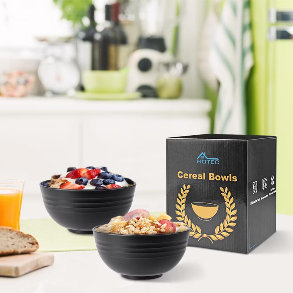 Etokfoks Wheat Straw Cereal Bowls Set of 8 Microwave and Dishwasher Safe Unbreakable 26oz Multicolor BPA Free for Soup Salad - Image 4
