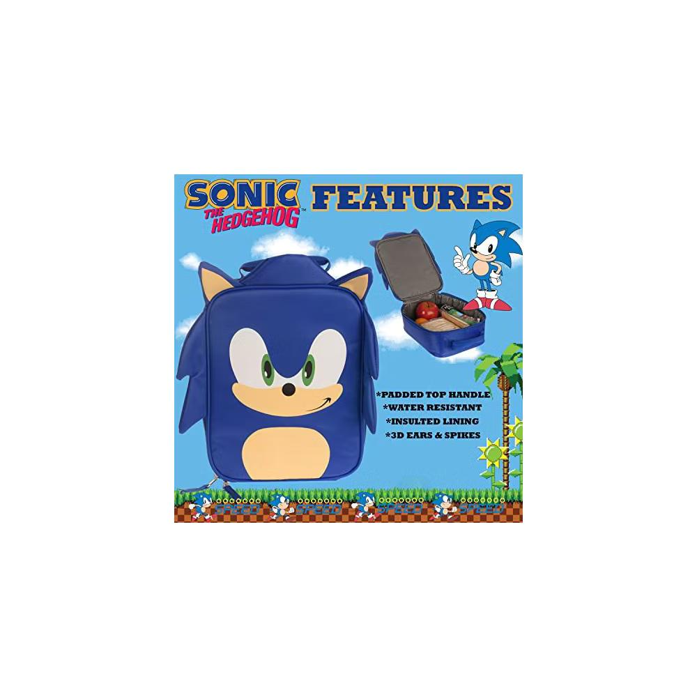 Sonic The Hedgehog Insulated Lunch Box, Mini Gaming Cooler with 3D Features and Top Padded Handle - Image 4