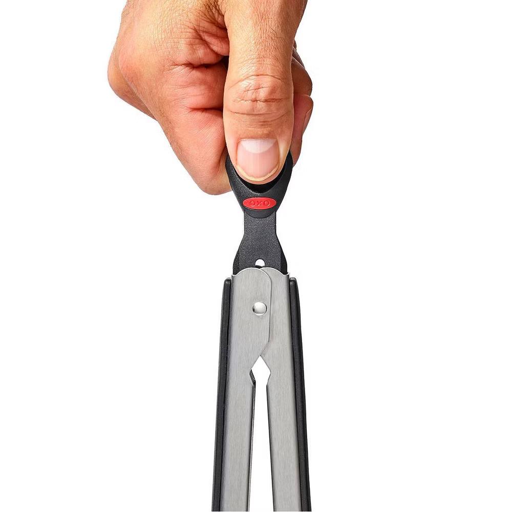 12" Tongs: Stainless Steel Kitchen Tongs with Locking Mechanism, Dishwasher-Safe, Light Silver - Image 3