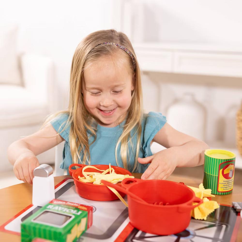 Prepare & Serve Pasta Play Food Set: Creative Pretend Kitchen Accessories, 55 Pieces - Image 3