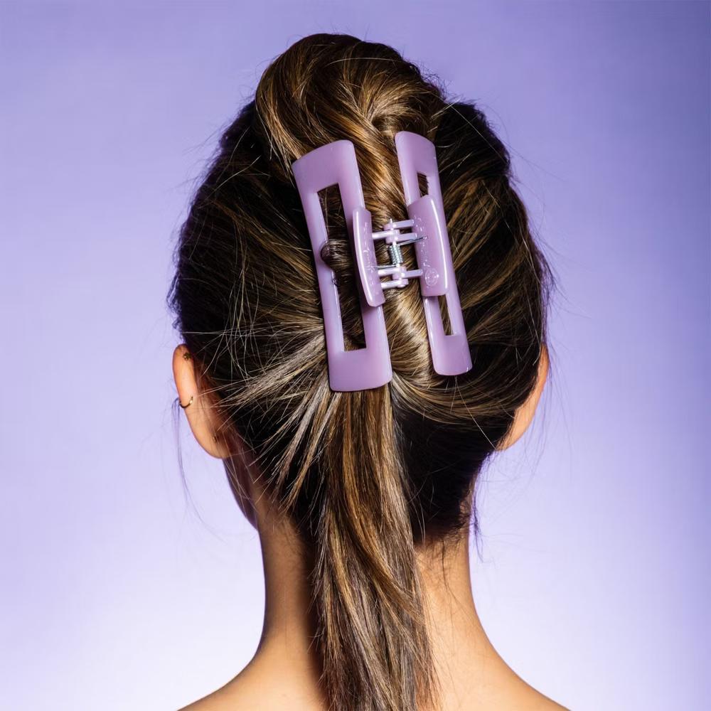 Locked In Claw Clips for Thick Hair - Cream/Purple - 2ct - Image 5