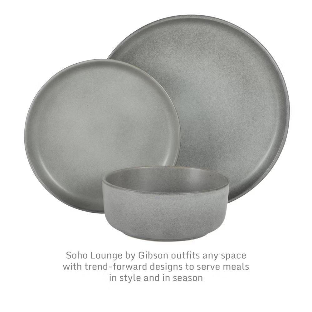 Pasco 12 Piece (Service for 4) Plates and Bowls Reactive Glaze Dishes Stoneware Ceramic Dinnerware Set - Image 4