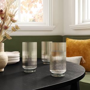 20.2oz Glass Ribbed Cassin Tall Tumbler