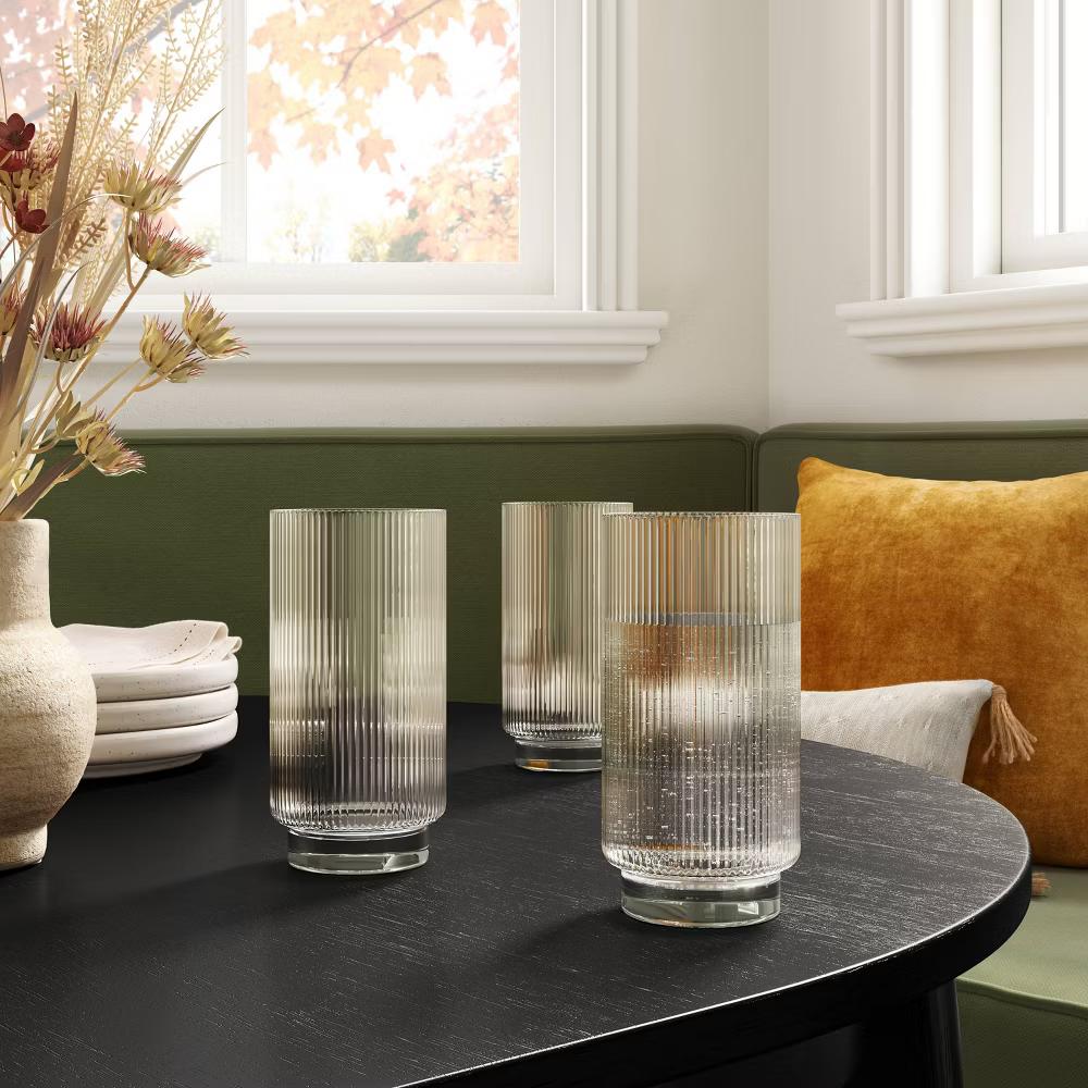 20.2oz Glass Ribbed Cassin Tall Tumbler