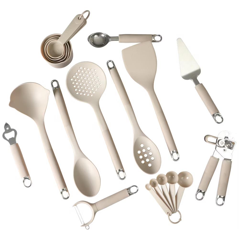 20-Piece Kitchen Gadget & Tool Set – Nylon Utensils, Measuring Cups & Spoons, Can Opener, Ice Cream Scoop & More