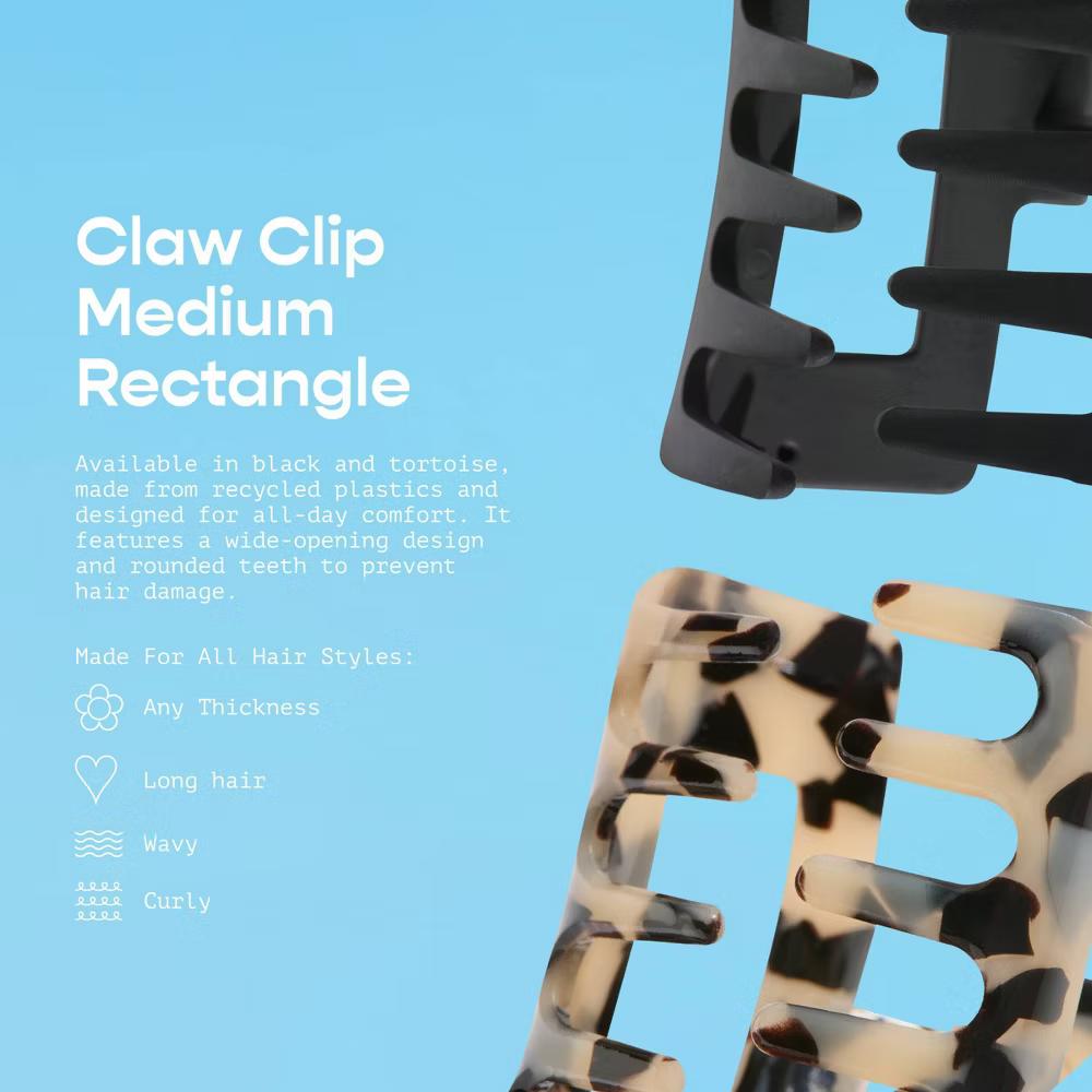 Locked In Claw Clips for Medium Hair - Black/Tort - 2ct - Image 7