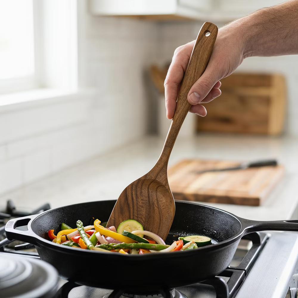 Essential Wood Solid Color Kitchen Gadgets Utensils for Home Cooking or Gift 6Pcs - Image 17