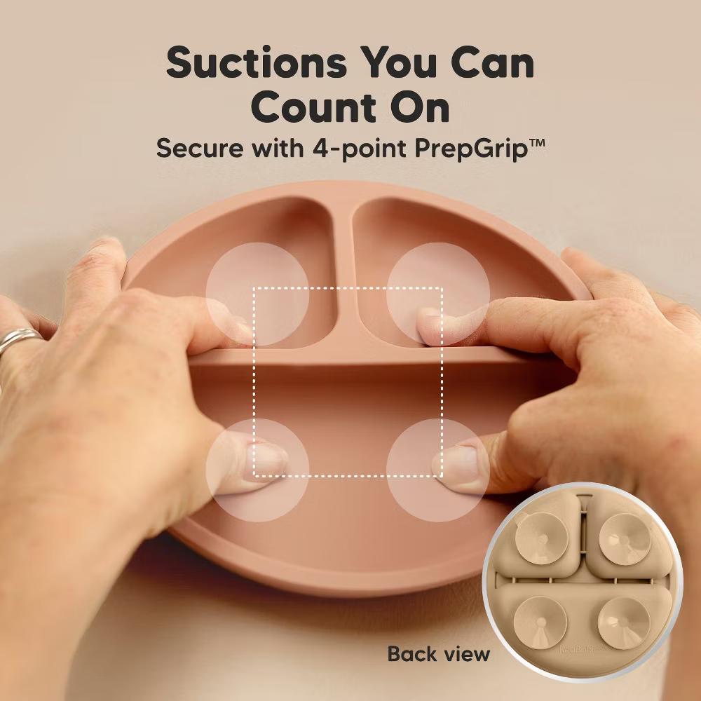 3-Pack Prep Suction Plates with Lids, 100% Silicone Baby Plates with Lid, BPA-Free Kids Divided Toddler Plates - Image 40