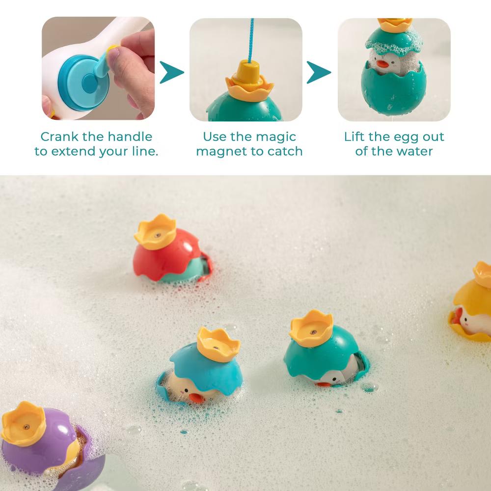 Splash & Catch Bath Toy Magnetic Fishing Game with Surprise Animal Eggs - Floating Fun for Toddlers & Kids in Bathtubs and Pools - Image 4