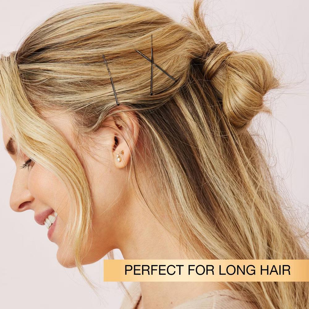 Extra Long Metal Bobby Pins - Black - Long Hair - 48pcs - Image 4