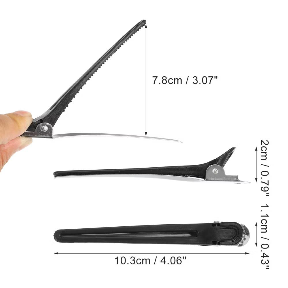 No Crease Nonslip Plastic Duckbill Hair Clip Black - Image 3