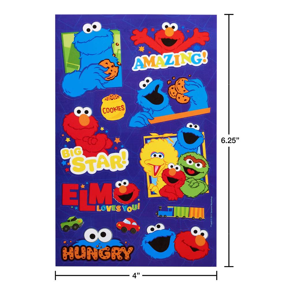 Sticker Pad for Kids, Elmo, Cookie Monster, Big Bird 112ct, 8 Sheets - Image 2