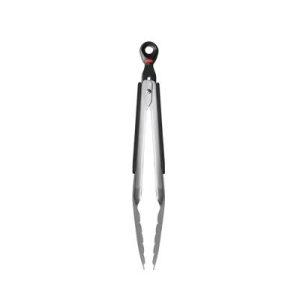 Softworks 9" Locking Tongs: Stainless Steel Kitchen & Cooking Tongs, Dishwasher-Safe, Black