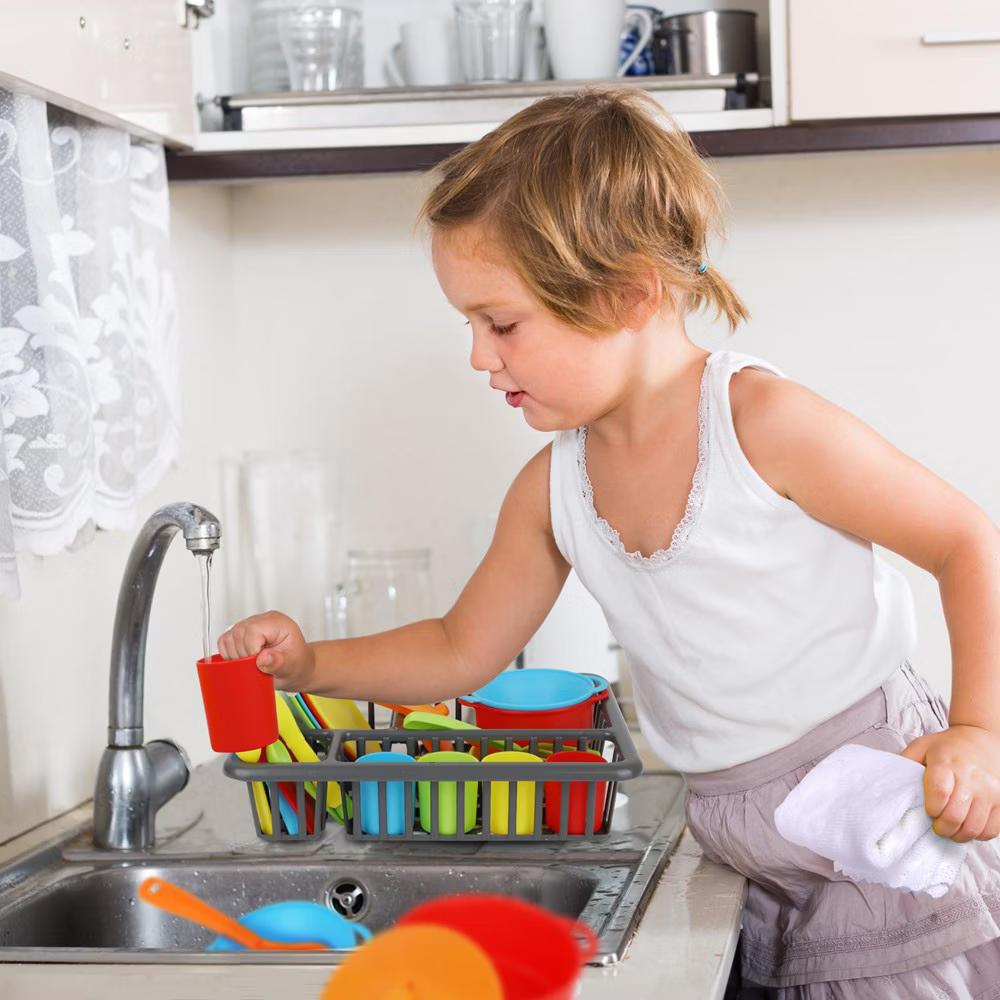Playkidiz Kids Play Dishes with Drainer - Image 5