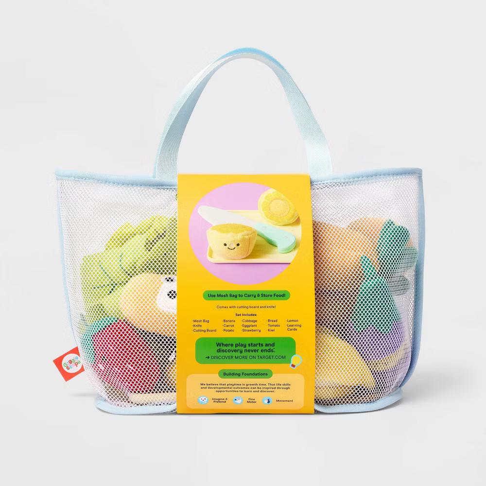 Plush Food Play Set - Kitchen Toy for Toddlers, Includes Play Vegetables & Fruit, 18 Pieces - Image 3