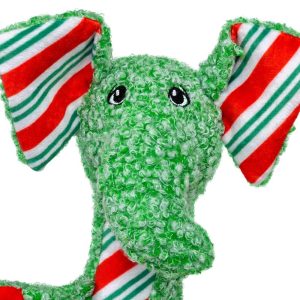 KONG Holiday Shakers Luvs Elephant Animal Dog Toy - Green