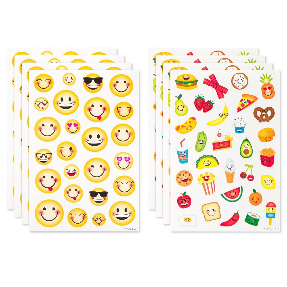 Cute Emoji and Smiley Food Stickers 224ct - 8 Sheets - Image 2