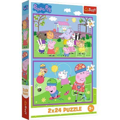 Kids Peppa on the Playground 2x24 Piece Jigsaw Puzzle - Image 4